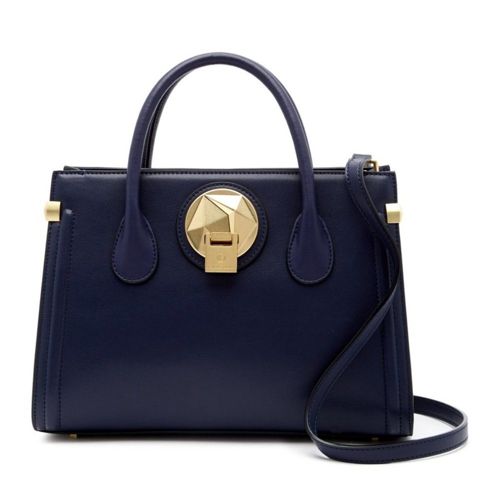 💥🇺🇸 Celine Dion Octave Leather Satchel Navy